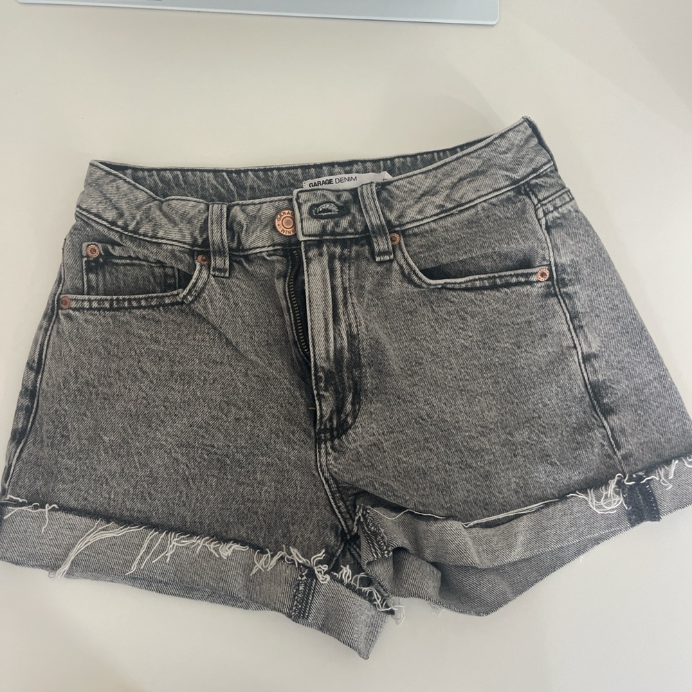 Garage Gray Jean Shorts Distressed High-Waisted